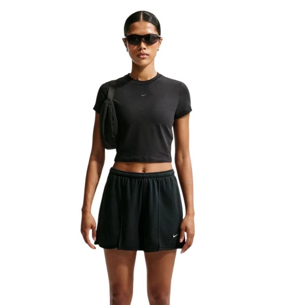 Nike Womens/Ladies Chill Knitted Crop T-Shirt / Black